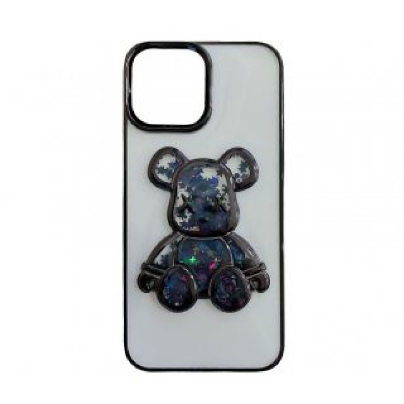 Ilike Aizmugurējais vāciņš iLike Apple iPhone 15 Silicone Case Print Desire Bear Black