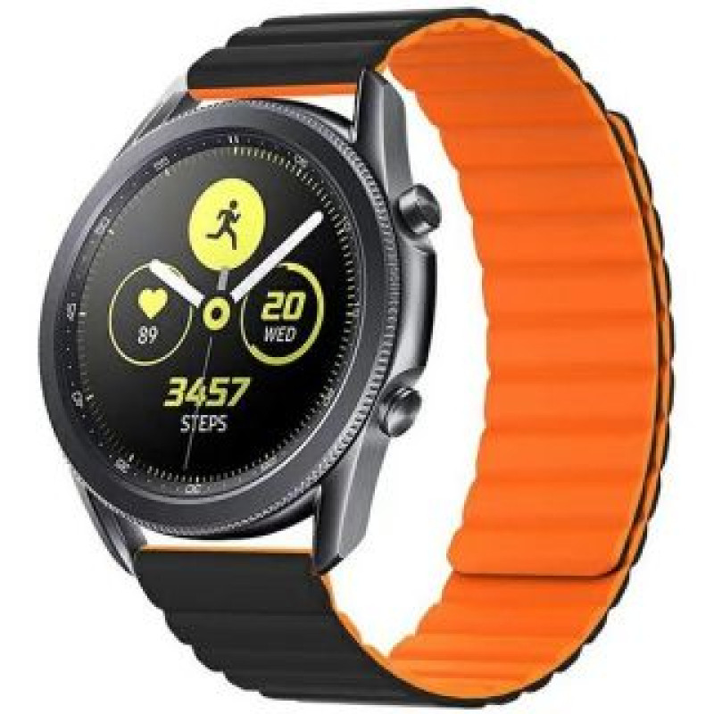 Beline Siksniņa Beline  Beline pasek Watch 20mm Magnetic czarno-pomarańczowy black/orange