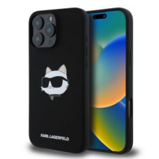 Apple Aizmugurējais vāciņš Apple - Karl Lagerfeld Liquid Silicone Choupette Head MagSafe Case for iPhone 16 Pro Black