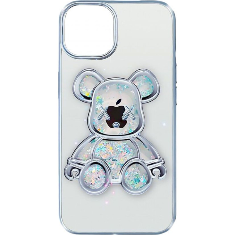 Ilike Aizmugurējais vāciņš iLike Apple iPhone 14 Silicone Case Print Desire Bear Silver