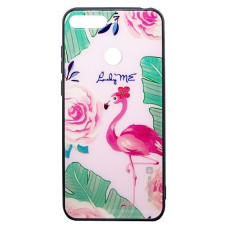 Evelatus Aizmugurējais vāciņš Evelatus Huawei Y6 2018 Picture Glass Case Flamingo Party