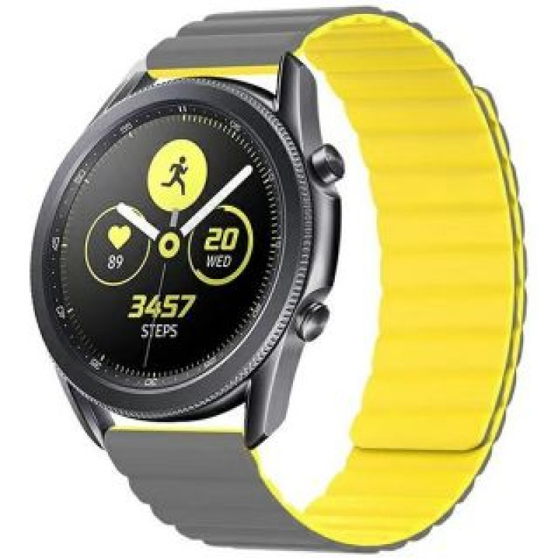 Beline Siksniņa Beline  Beline pasek Watch 22mm Magnetic szaro-żółty gray/yellow