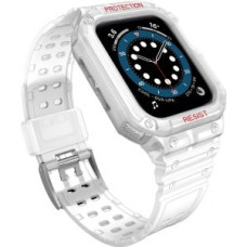 Hurtel Aizmugurējais vāciņš Hurtel - Protect Strap Band Case Wristband for Apple Watch 7 / 6 / 5 / 4 / 3 / 2 / SE (45 / 44 / 42mm) Case Armor Watch Cover Transparent