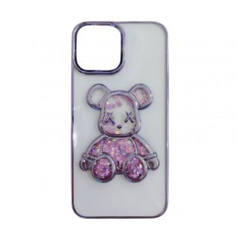 Ilike Aizmugurējais vāciņš iLike Apple iPhone 14 Silicone Case Print Desire Bear Purple