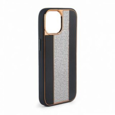 Ilike Aizmugurējais vāciņš iLike Apple iPhone 15 Pro Max Diamonds and Leather Case Black