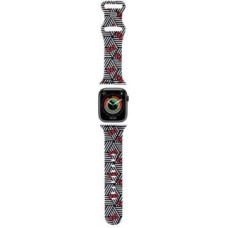 Hello Kitty Siksniņa Hello Kitty  Hello Kitty Pasek HKAWMSDIEZK Apple Watch 38/40/41mm czarny/black strap Silicone Bows&Stripes