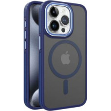 Ilike Aizmugurējais vāciņš iLike Apple iPhone 15 Pro Max DUAL METAL FRAME MAGSAFE CASE Blue