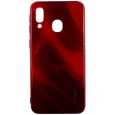 Evelatus Aizmugurējais vāciņš Evelatus Samsung Galaxy A40 Water Ripple Full Color Electroplating Tempered Glass Case Red