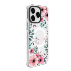 Evelatus Aizmugurējais vāciņš Evelatus Apple iPhone 15 Pro Max PC+TPU With MagSafe Customized Print Flower Transparent