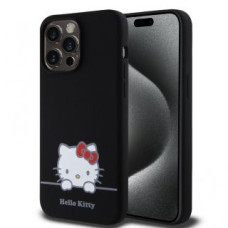 Hello Kitty Aizmugurējais vāciņš Hello Kitty - Hello Kitty Liquid Silicone Daydreaming Logo Case for iPhone 15 Pro Max Black