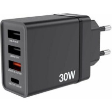 Verbatim Parveidotājs Verbatim  Verbatim Ładowarka sieciowa 30W 3xUSB-A/ USB-C PD 3.0 CHR-30EU2 czarny/black 49700