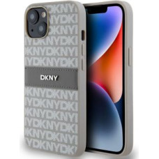 Dkny Aizmugurējais vāciņš DKNY - DKNY PU Leather Repeat Pattern Tonal Stripe Case for iPhone 14 Beige