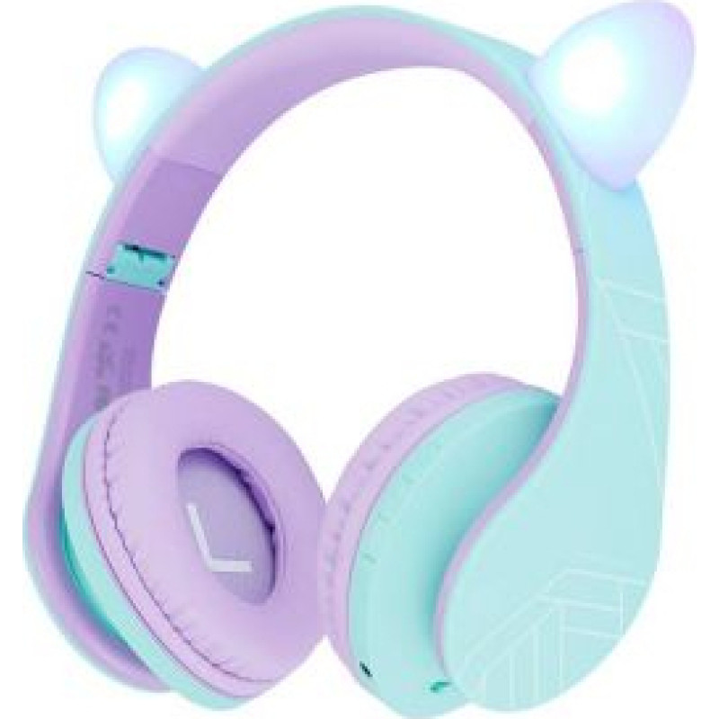 Polarpro Vadu austiņas PolarPro  PowerLocus P2 Cats Ears Wireless Headphones for Kids (blue and purple)