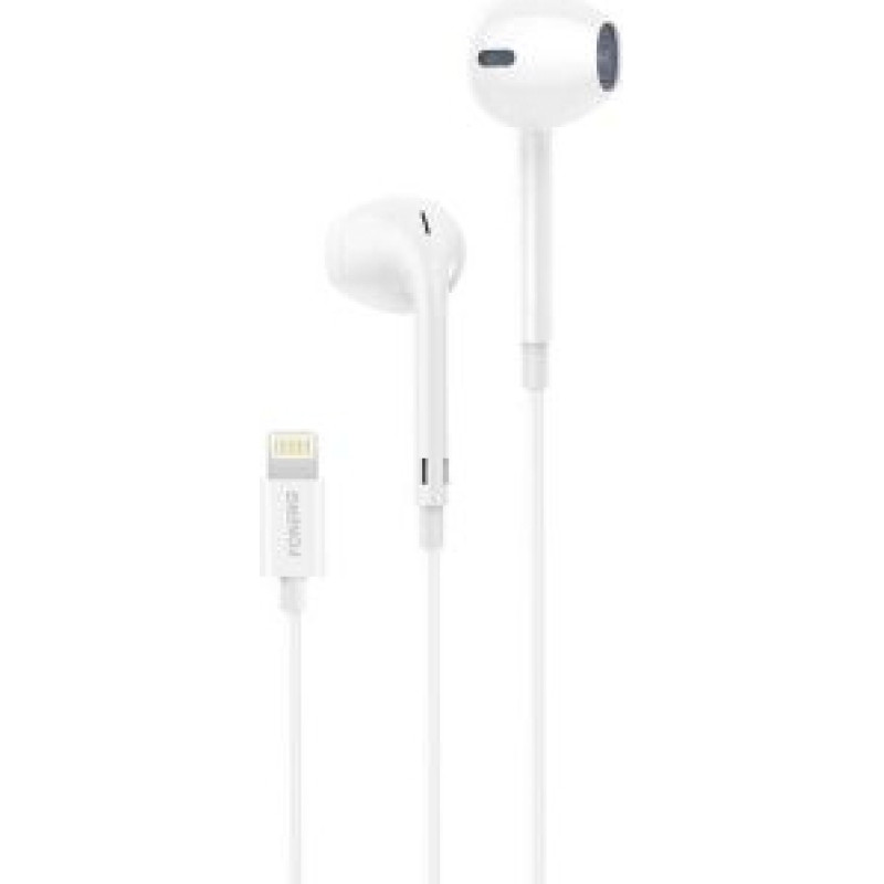 Foneng Vadu austiņas Foneng  Foneng T28 Wired Earphones, Lightning, with remote Control (White)