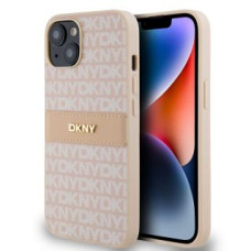 Dkny Aizmugurējais vāciņš DKNY - DKNY PU Leather Repeat Pattern Tonal Stripe Case for iPhone 14 Pink