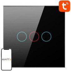 Avatto Viedierīce Avatto  Smart Light Switch ZigBee Avatto LZTS02-EU-B3 3 Way No Neutral TUYA (black)