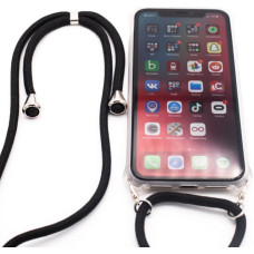 Evelatus Aizmugurējais vāciņš Evelatus Apple iPhone 11 Silicone Transparent with Necklace TPU Strap Transparent