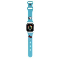 Hello Kitty Siksniņa Hello Kitty  Hello Kitty Pasek HKAWMSCHBLB Apple Watch 38/40/41mm niebieski/blue strap Silicone Kitty Head