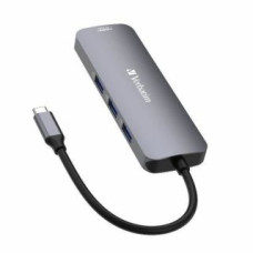 Verbatim Parveidotājs Verbatim  Verbatim Adapter Hub USB-C - 2xHDMI/ 3xUSB-A/SD/microSD/USB-C aluminium/aluminum 32151