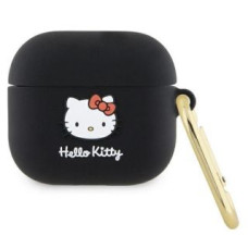 Hello Kitty Cits mobilo telefonu aksesuārs Hello Kitty  Hello Kitty Silicone 3D Kitty Head case for AirPods 3 - black