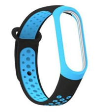 Beline Siksniņa Beline  Beline pasek Mi Band 3/4 design czarno-niebieski/black-blue