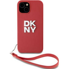 Dkny Aizmugurējais vāciņš DKNY - DKNY PU Leather Stack Logo Wrist Strap Case for iPhone 15 Red