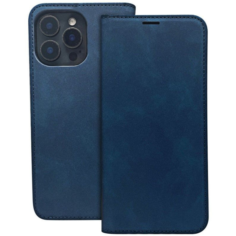 Ilike Atveramie maciņi iLike Samsung Galaxy A35 5G Smart Suede case Navy Blue