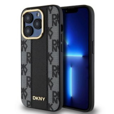 Dkny Aizmugurējais vāciņš DKNY Apple DKNY PU Leather Checkered Pattern Magsafe Case for iPhone 15 Pro Max Black