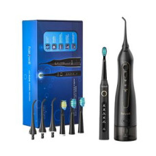 Fairywill Zobu birste FairyWill  Sonic toothbrush with tip set and water fosser FairyWill FW-507+FW-5020E (black)