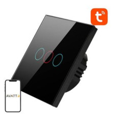 Avatto Viedierīce Avatto  Smart Light Switch WiFi Avatto TS02-EU-B3 3 Way TUYA (black)