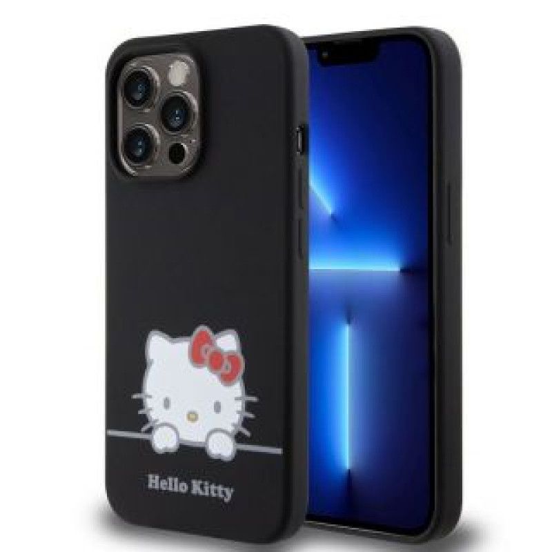 Hello Kitty Aizmugurējais vāciņš Hello Kitty - Hello Kitty Liquid Silicone Daydreaming Logo Case for iPhone 13 Pro Black