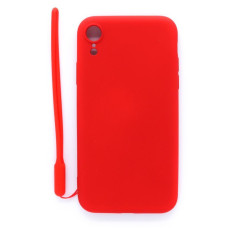 Evelatus Aizmugurējais vāciņš Evelatus Apple iPhone XR Soft Touch Silicone Case with Strap Red