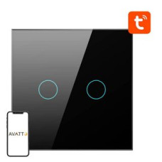 Avatto Viedierīce Avatto  Smart Light Switch ZigBee Avatto ZTS02-EU-B2 2 Way TUYA (black)