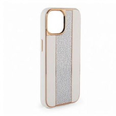 Ilike Aizmugurējais vāciņš iLike Apple iPhone 15 Pro Diamonds and Leather Case White