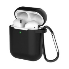 Hurtel Aizmugurējais vāciņš Hurtel - Case for AirPods 2 / AirPods 1 silicone soft cover for headphones + keychain carabiner pendant black (case D)