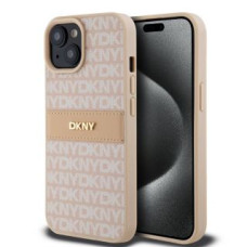 Dkny Aizmugurējais vāciņš DKNY - DKNY PU Leather Repeat Pattern Tonal Stripe Case for iPhone 15 Pink