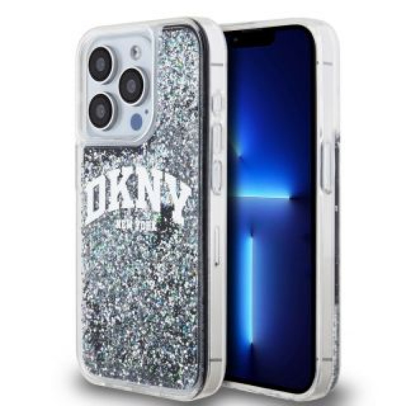 Dkny Aizmugurējais vāciņš DKNY - DKNY Liquid Glitter Arch Logo Case for iPhone 15 Pro Black