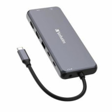 Verbatim Parveidotājs Verbatim  Verbatim Adapter Hub USB-C - 2xHDMI/VGA/ Eternet/5xUSB-A/Jack 3.5mm/2xUSB-C/SD/microSD aluminium/aluminum 32154