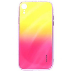 Evelatus Aizmugurējais vāciņš Evelatus Apple iPhone XR Water Ripple Gradient Color Anti-Explosion Tempered Glass Case Gradient Yellow-Pink