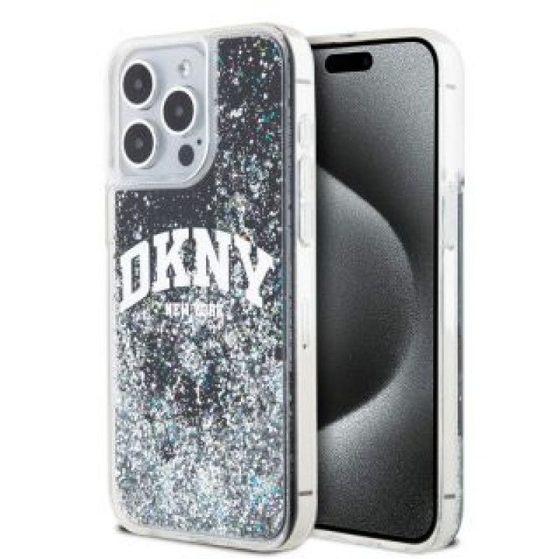 Dkny Aizmugurējais vāciņš DKNY - DKNY Liquid Glitter Arch Logo Case for iPhone 14 Pro Black