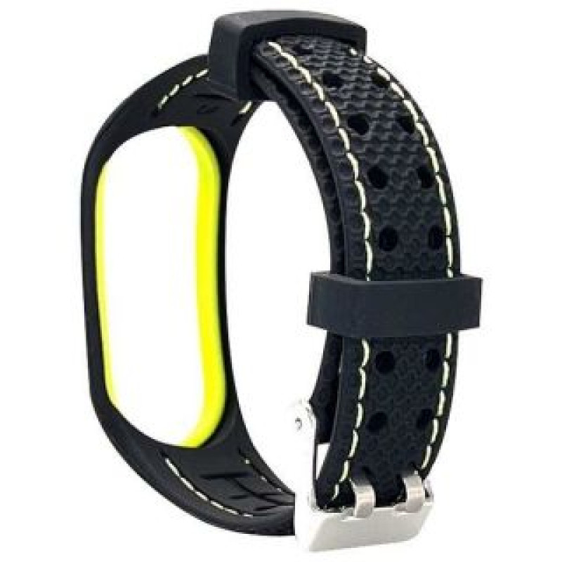 Beline Siksniņa Beline  Beline pasek Mi Band 7 Sport czarno-limonkowy black/lime