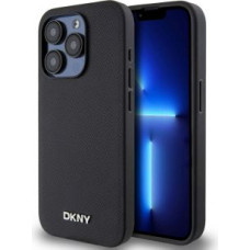 Dkny Aizmugurējais vāciņš DKNY - DKNY PU Leather Silver Metal Logo Magsafe Case for iPhone 15 Pro Max Black