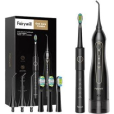 Fairywill Zobu birste FairyWill  Sonic toothbrush with tip set and water fosser FairyWill FW-5020E + FW-E11 (black)