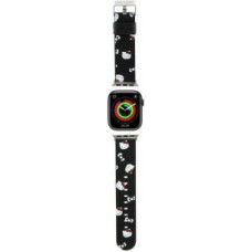 Hello Kitty Siksniņa Hello Kitty  Hello Kitty Pasek HKAWMPSAPSK Apple Watch 38/40/41mm czarny/black strap Heads&Bows Pattern