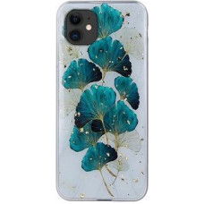 Ilike Aizmugurējais vāciņš iLike Apple Gold Glam case for iPhone 11 leaves