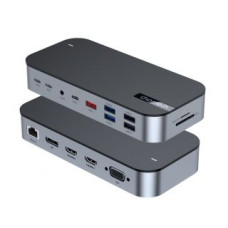 Choetech Cita datorprece Choetech  HUB Choetch M52 USB-C - USB-C PD/USB-C/USB-A/HDMI/VGA/DP/SD/TF/RJ45/AUX - gray