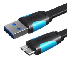 Vention Kabelis Vention  Flat USB 3.0 A to Micro-B cable Vention VAS-A12-B150 1.5m Black