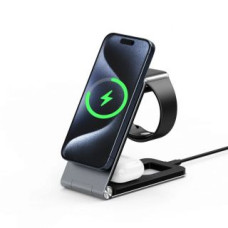 Duzzona Bezvadu lādētājs Duzzona  W22 3 in 1 Magnetic Wireless Charger Grey