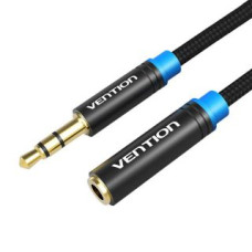 Vention Parveidotājs Vention  Cable Audio Braided 3.5mm male-female Vention VAB-B06-B100-M 1m Black