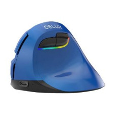 Delux Datora pele Delux  Wireless Vertical Mouse Delux M618Mini BT4.0 + 2.4Ghz 4000DPI RGB (blue)